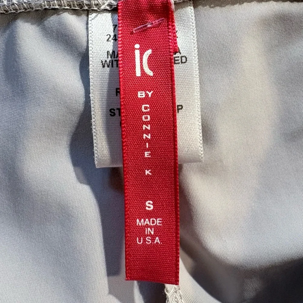 NWT IC by Connie K Pearl & Bow Detail Pull On Ankle Pants Light Gray Sz S 🧡